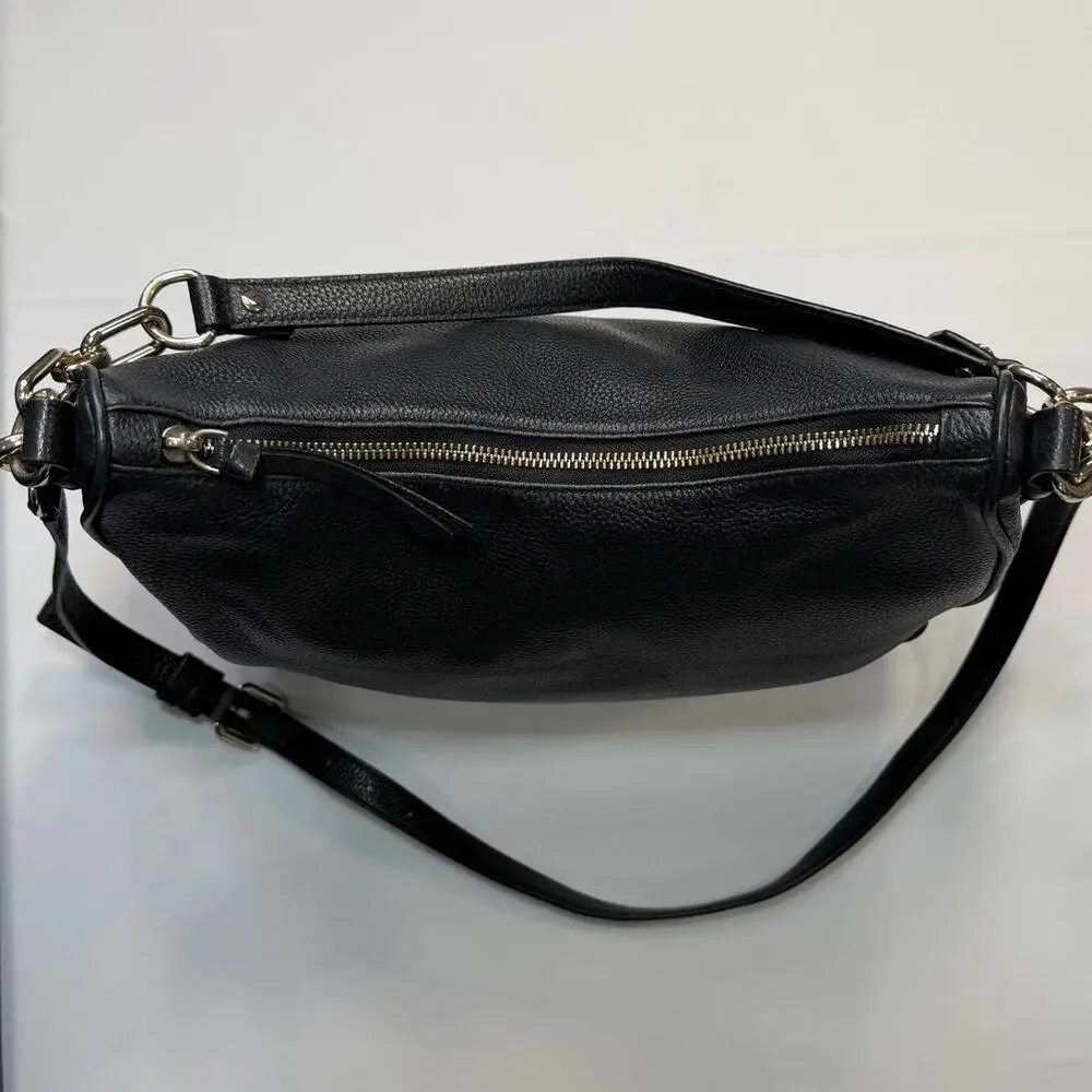 Kate Spade Black Pebbled Leather Crossbody Shoulder Bag Slouchy Everyday - Picture 15 of 16